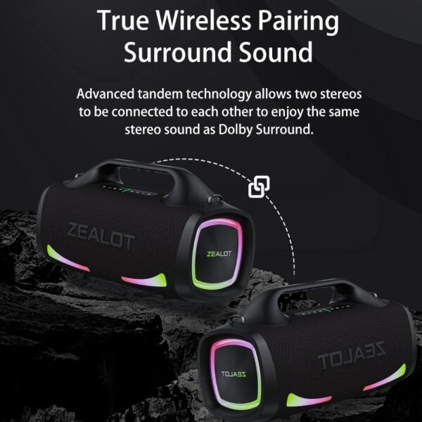 100W Wireless Speaker-24000mAh Battery, IPX5 Waterproof, Loud Stereo Sound And Strong Bass, Perfect For Family, Car, Outdoor, Camping, Party - Image 8