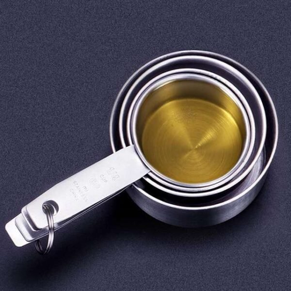 Stainless Steel Measuring Cup And Spoon Set, Luxurious Stackable Measuring Spoons, Household Tools, Kitchen Accessories - Image 6