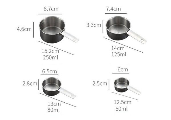 Stainless Steel Measuring Cup And Spoon Set, Luxurious Stackable Measuring Spoons, Household Tools, Kitchen Accessories - Image 2