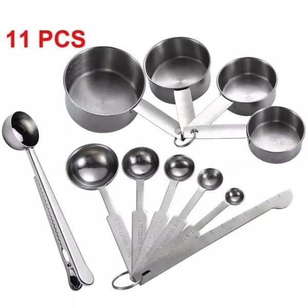Stainless Steel Measuring Cup And Spoon Set, Luxurious Stackable Measuring Spoons, Household Tools, Kitchen Accessories - Image 5