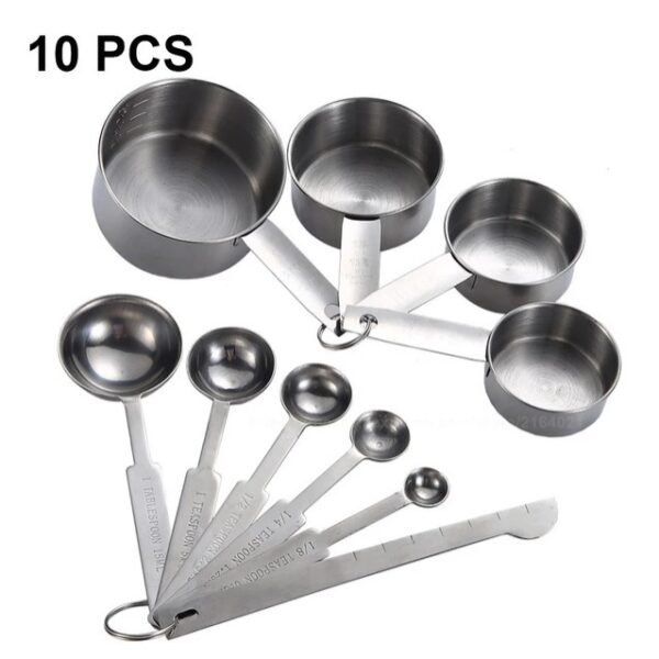 Stainless Steel Measuring Cup And Spoon Set, Luxurious Stackable Measuring Spoons, Household Tools, Kitchen Accessories - Image 7