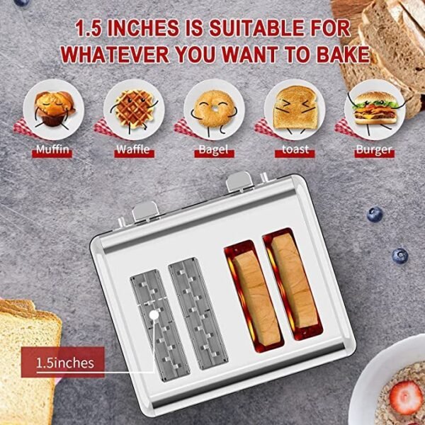 Prohibit Shelves In The Amazon. Toaster 4 Slice, Geek Chef Stainless Steel Extra-Wide Slot Toaster With Dual Control Panels Of Bagel,Defrost,Cancel Function,Ban Amazon - Image 10