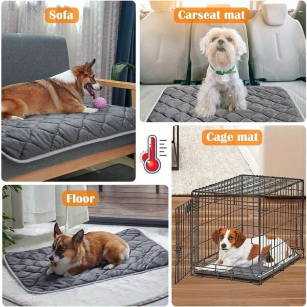Dog Cat Bed, Cat Dog Non-Slip Mat, Extra Warm Thermal Pet Pad  Self-Heating Cat Mat Warm Thermal Pet Pad Washable Dog Crate Pad Heat Dog Cat Bed Mat Blanket Non-Slip Bottom For Outdoor And Indoor Pets - Image 4