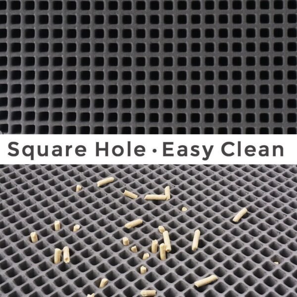 Kitty Cat Litter Mat Trapping Honeycomb Double Layer Design Waterproof Double Layer EVA Cat Litter Pad Waterproof Non-slip Sand Basin Filter Kitten Dog Washable Mattress - Image 3