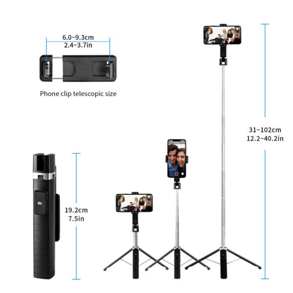 Selfie Stick Bluetooth Remote Phone Holder Tripod Stand For  Universal - Image 5