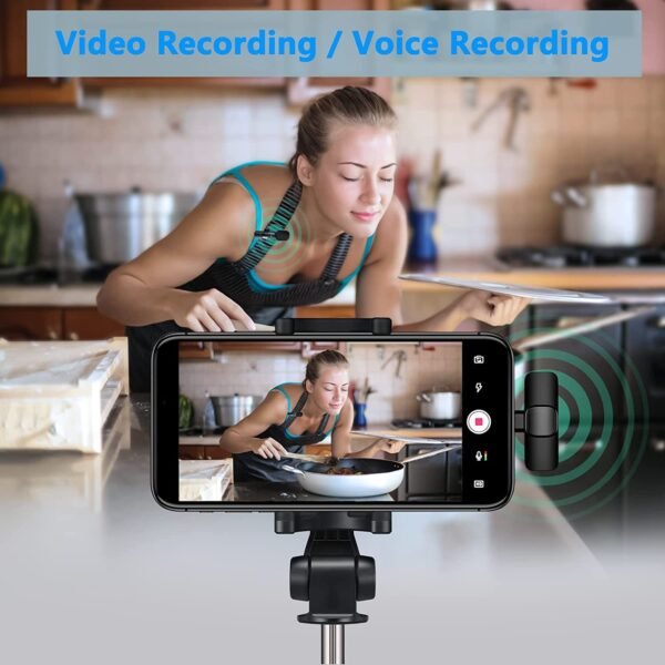 Wireless Lavalier Lapel Microphone For IPhone IPad Professional Wireless Clip Mic - Cordless Omnidirectional Condenser Recording Mic For Interview Video Podcast Vlog YouTube - Image 2