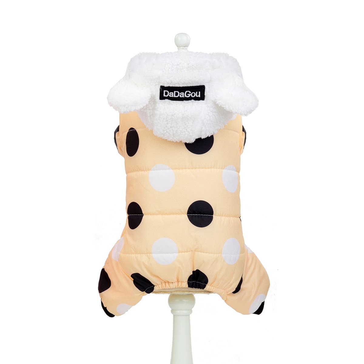Warm big polka dot four-leg cotton coat - Image 9