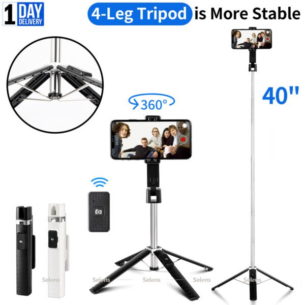 Selfie Stick Bluetooth Remote Phone Holder Tripod Stand For  Universal - Image 4
