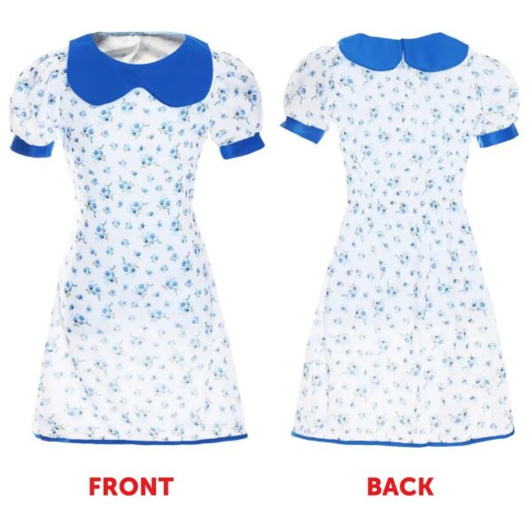 Girls Bookworm Costume - Blue Floral Dress, Red Headband & Bow Hairclip - World Book Day & School Book Week Fancy Dress - Image 4