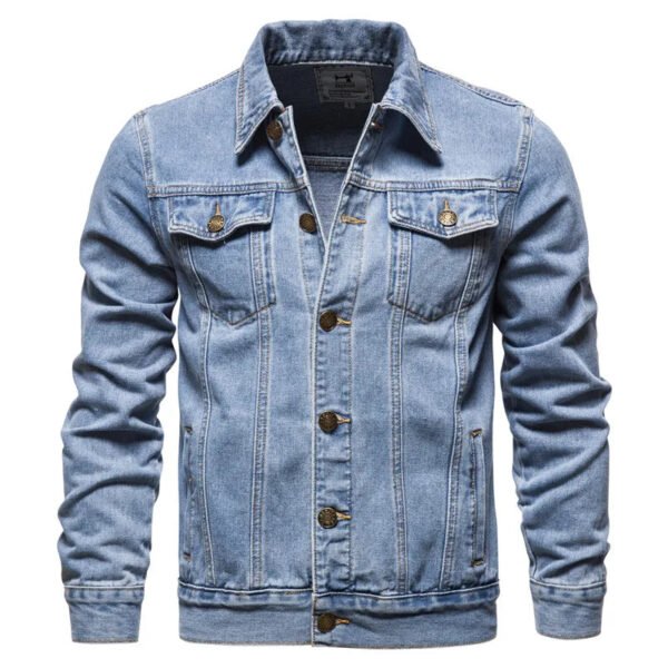 Denim Jacket Men Fashion Motorcycle Jeans Jackets Mens Causal Oversized Cotton Casual Black Blue Denim Jacket Man Outerwear Coat - Image 6