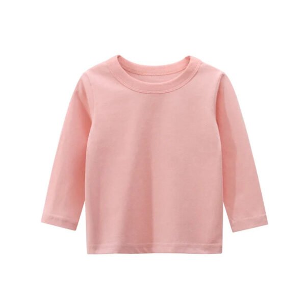 7 Colours Children's T-shirt Cotton Long Sleeve Solid Colour Base Coat Leisure Wear Boys Girls Tops Kids Clothes - Image 5