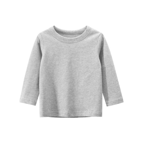 7 Colours Children's T-shirt Cotton Long Sleeve Solid Colour Base Coat Leisure Wear Boys Girls Tops Kids Clothes - Image 4
