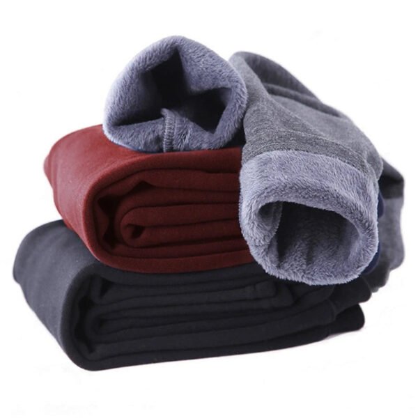 Kids Boys Pants Autumn Winter Thicked Warm Girls Leggings Solid color Children's Pant - Image 2