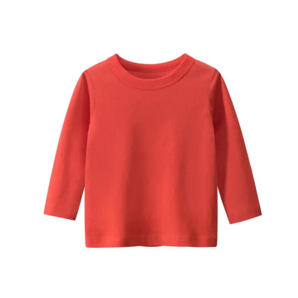 7 Colours Children's T-shirt Cotton Long Sleeve Solid Colour Base Coat Leisure Wear Boys Girls Tops Kids Clothes - Image 6