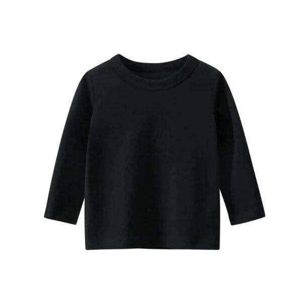 7 Colours Children's T-shirt Cotton Long Sleeve Solid Colour Base Coat Leisure Wear Boys Girls Tops Kids Clothes - Image 3