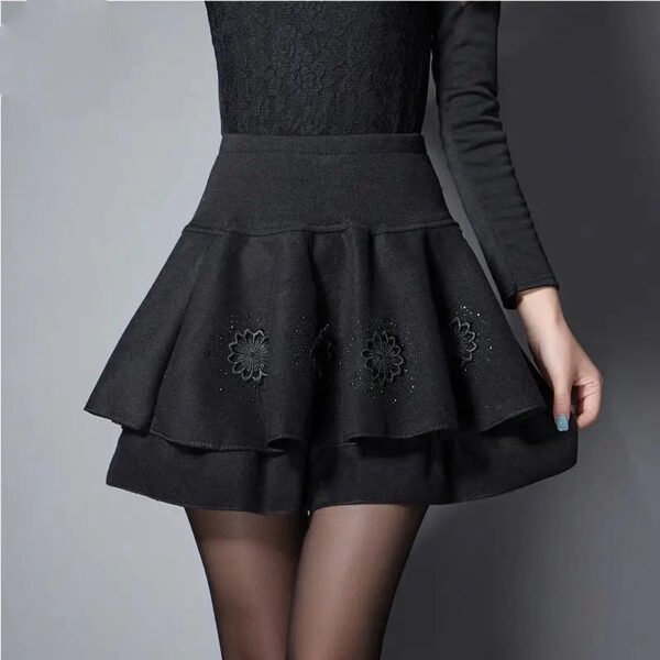 Zuolunouba Summer Slim Preppy Skirt Women Flower Bow Mini Tutu Style Elasticity Lace Skirts Shorts Lady High Waist Student - Image 12