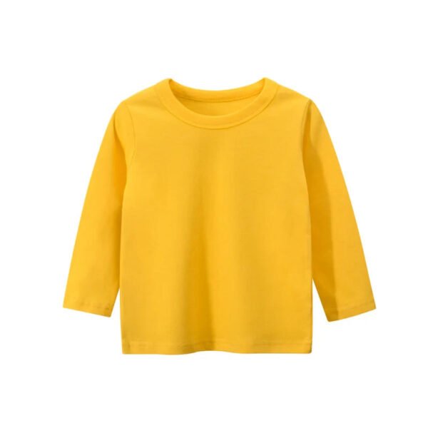 7 Colours Children's T-shirt Cotton Long Sleeve Solid Colour Base Coat Leisure Wear Boys Girls Tops Kids Clothes - Image 8