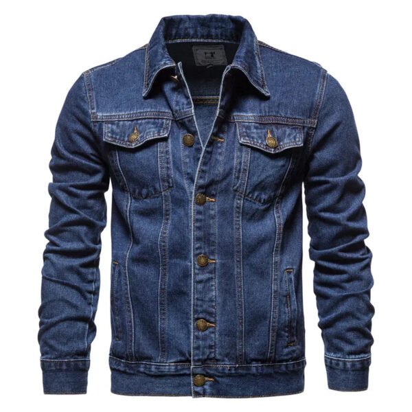 Denim Jacket Men Fashion Motorcycle Jeans Jackets Mens Causal Oversized Cotton Casual Black Blue Denim Jacket Man Outerwear Coat - Image 5