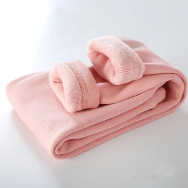 Kids Boys Pants Autumn Winter Thicked Warm Girls Leggings Solid color Children's Pant - Image 6