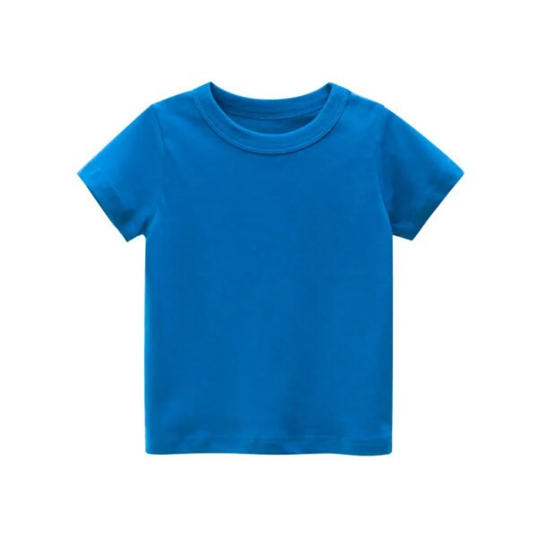 2024 Summer Girls Boys Solid T-Shirts Clothes 100% Pure Cotton Short Sleeve Yellow Red Green Kids UnderShirt Bottomming Clothing - Image 7