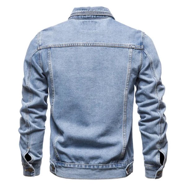 Denim Jacket Men Fashion Motorcycle Jeans Jackets Mens Causal Oversized Cotton Casual Black Blue Denim Jacket Man Outerwear Coat - Image 2