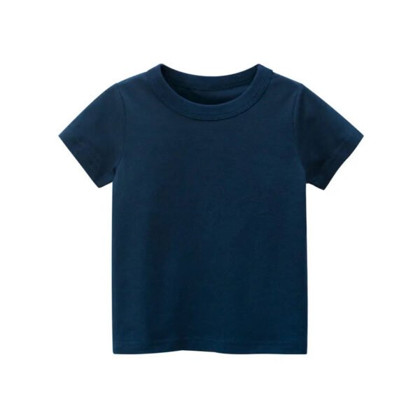 2024 Summer Girls Boys Solid T-Shirts Clothes 100% Pure Cotton Short Sleeve Yellow Red Green Kids UnderShirt Bottomming Clothing - Image 20