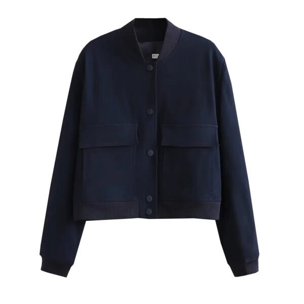 Willshela Women Fashion Solid Bomber Jackets Coat With Pockets V-Neck Single Breasted Long Sleeves Female Chic Lady Outfits - Image 13