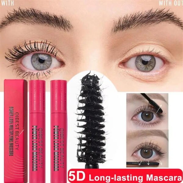 5D Waterproof Mascara Lengthening Eyelashes Women's Make-up Waterproof Mascara Black Silk Fibre Mascara Korean Cosmetics New - Image 5