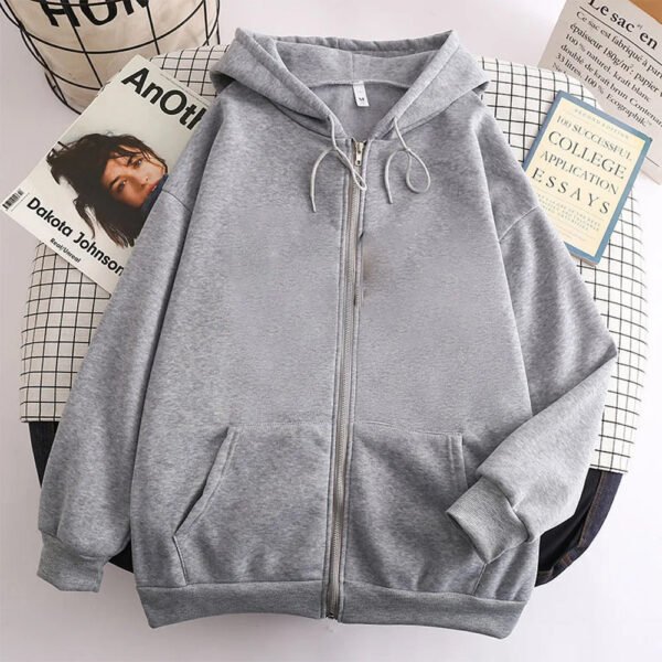 Fashion Mens Jacket Coat Long Sleeve Sweatshirts Oversized Zipper Hoodies Streetwear Loose Man Hoodies Casual Jacket - Image 2