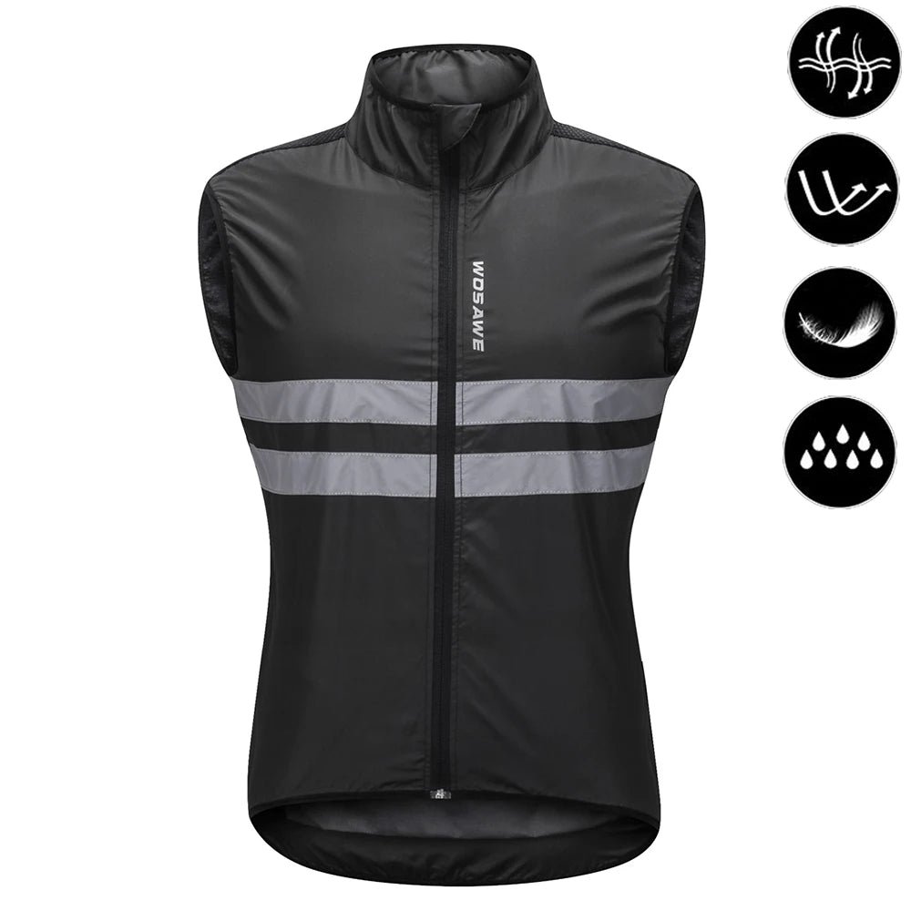 WOSAWE Cycling Windbreaker Men Packable Windproof Reflevtive Jacket Running Biking Hiking Riding Wind Coat MTB Bicycle Jersey - Image 8