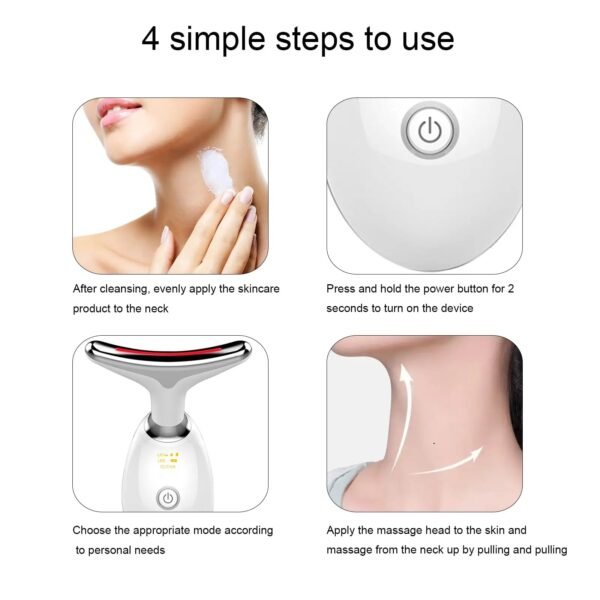Neck Massager Facial Lift Three Light Modes Electric Skin  Tightening Device LED Beauty Instrument - Image 4
