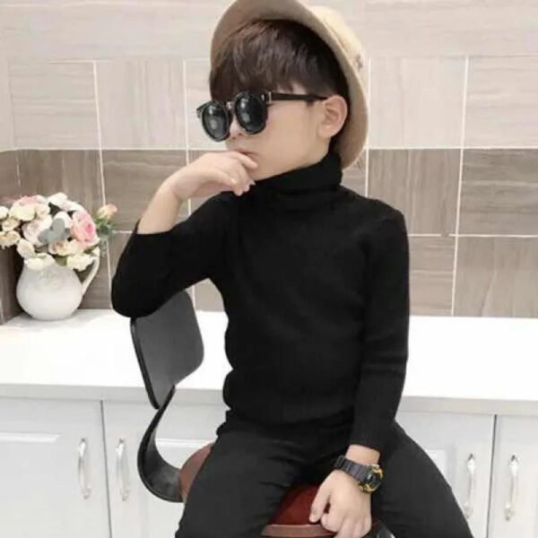 Baby Girls Winter Turtleneck Knitted Sweaters Clothes 2024 Autumn Children Boys Pullover Kids Knitwear - Image 4