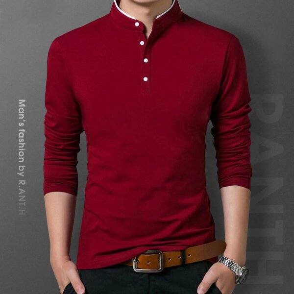 Men's Business Casual Long Sleeve Polo T-shirt Summer Comfortable Breathable Top for Formal Occasions - Image 8