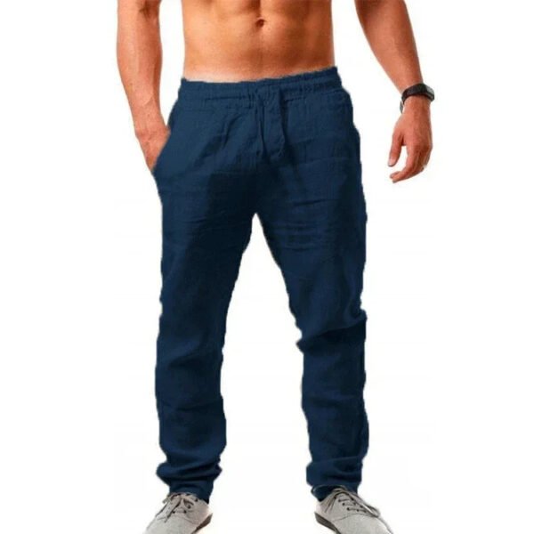 2024 Spring/Summer New Men's Cotton Linen Pants Summer Fashion Casual Solid Color Loose Plus Size M-4XL - Image 4