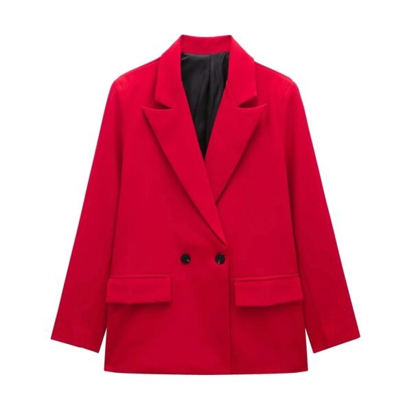 KUCLUT 2024 Spring and Autumn New Women's Solid Color Double breasted Loose Suit Coat for Women - Image 14