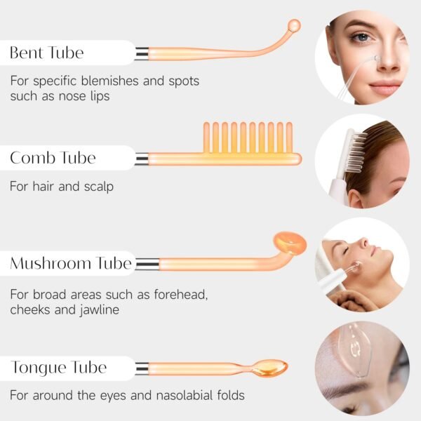 DARSONVAL High Frequency Electrode Wand Machine Neon Electrotherapy Glass Tube Acne Spot Wrinkles Remover Beauty Facial Care - Image 3