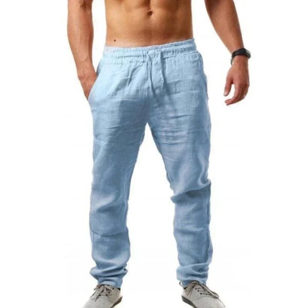2024 Spring/Summer New Men's Cotton Linen Pants Summer Fashion Casual Solid Color Loose Plus Size M-4XL - Image 9