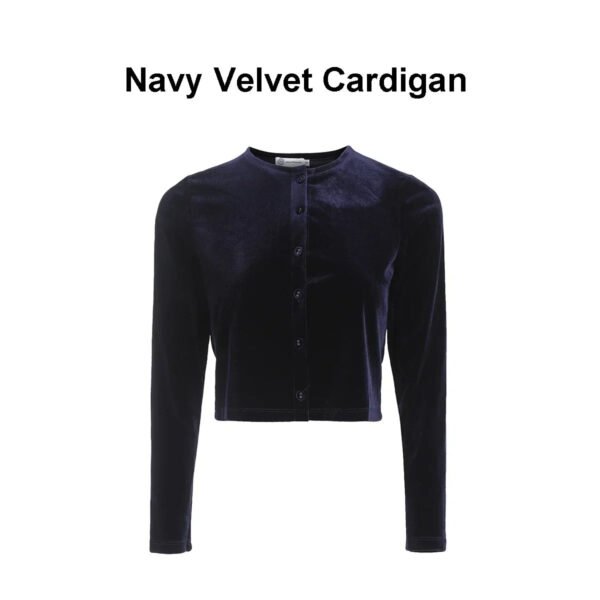 AP 2025 Autumn and Winter Women Velvet Cardigan and Strap Dress Elegant Lady Clothes Ribbed Modal Shirt Customized Three Colors - Image 7