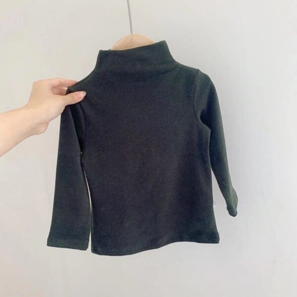 Autumn Winter Children Kids Boys Girls T-shirts Tops Turtleneck Solid Long Sleeve Warm Fleece Bottoming Shirts Tees for Kids - Image 9