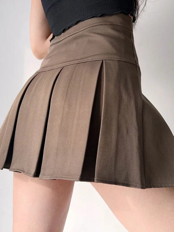 2025 Vintage Gray Pleated Skirt Women Kawaii High Waist Mini Skirts Korean Fashion School Uniform Harajuku Streetwear Spring - Image 8