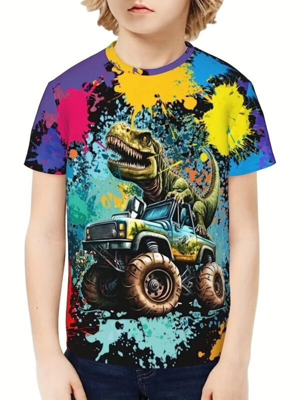 Children's Clothing Boys Tshirt Short Sleeve Child T-Shirt 3D Dinosaur Print Casual Kids Summer Clothes Girls Clothes Tops Tee - Image 14