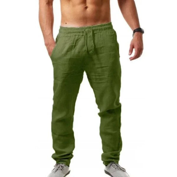 2024 Spring/Summer New Men's Cotton Linen Pants Summer Fashion Casual Solid Color Loose Plus Size M-4XL - Image 8
