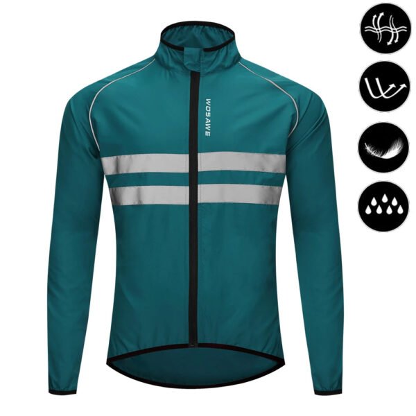 WOSAWE Cycling Windbreaker Men Packable Windproof Reflevtive Jacket Running Biking Hiking Riding Wind Coat MTB Bicycle Jersey - Image 9