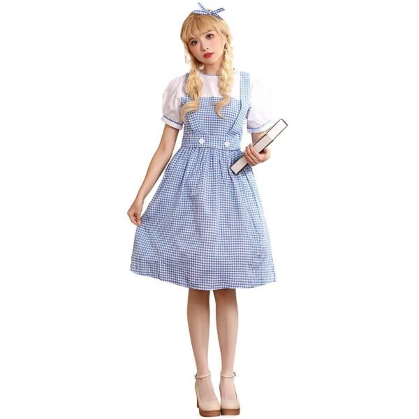 Umorden Blue Gingham Dorothy Costume for Girls Child Kids Farm Dress Short Halloween Book Week Fantasia Costumes - Image 6