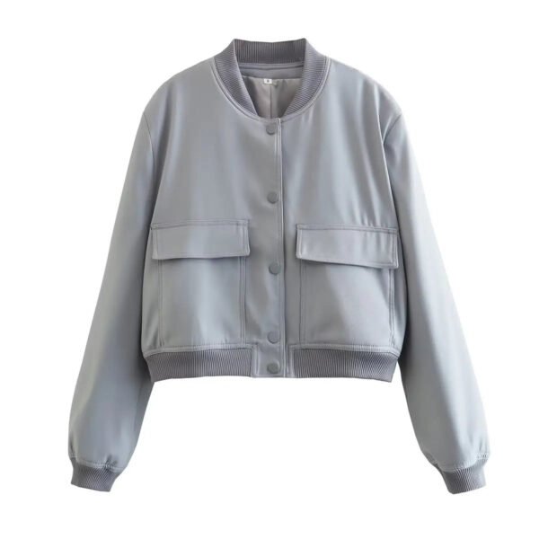 Willshela Women Fashion Solid Bomber Jackets Coat With Pockets V-Neck Single Breasted Long Sleeves Female Chic Lady Outfits - Image 14