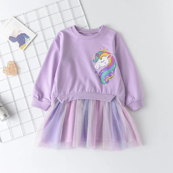 New Unicorn Princess Dress Children's Spring & Autumn Season Dress Girls' Birthday Party Dress Halloween Christmas Dress - Image 8