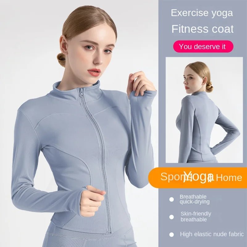 Jackets for Women Fit Coat Women Women Jacket Zippers Casual Wear Long Sleeve Tight Yoga Clothing Slimming Yoga Sports Jacket - Image 2