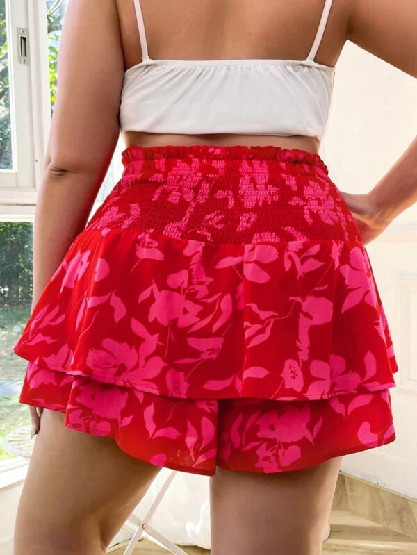 Plus Size 2025 Spring and Summer New Women's Bohemian Flower Printed Waist Bundle Half-body Skirt, Summer Style Fashion Young - Image 5