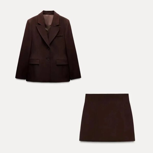 Women Office Blazer Skirt Suit Elegant Laple Slim Hip Packege Full Sleeve Coat A-line Skirt Set Female 2025 Spring Lady Outfits - Image 9