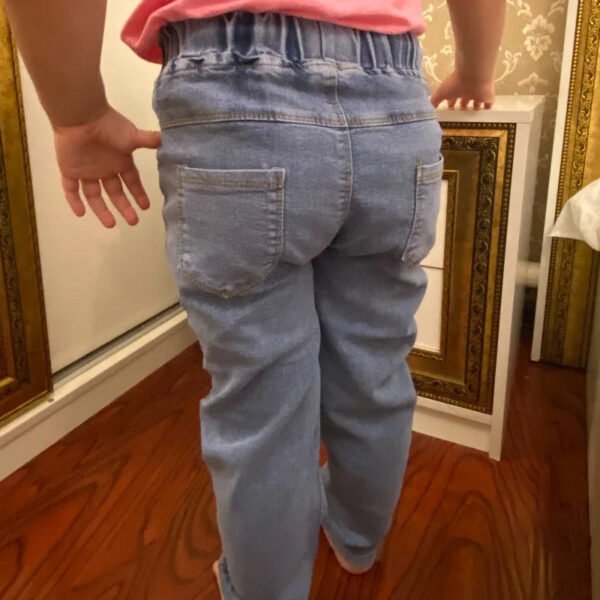 Kids Baby Girls Casual Clothes Jeans Pink Bow Trousers Toddler Infant Denim Clothing Pants Children Bottoms 1 2 3 4 5 6  Years - Image 3